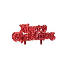 Picture of MERRY CHRISTMAS MOTTO CAKE TOPPERS RED 7 X 4CM (1.6 X 2.75)